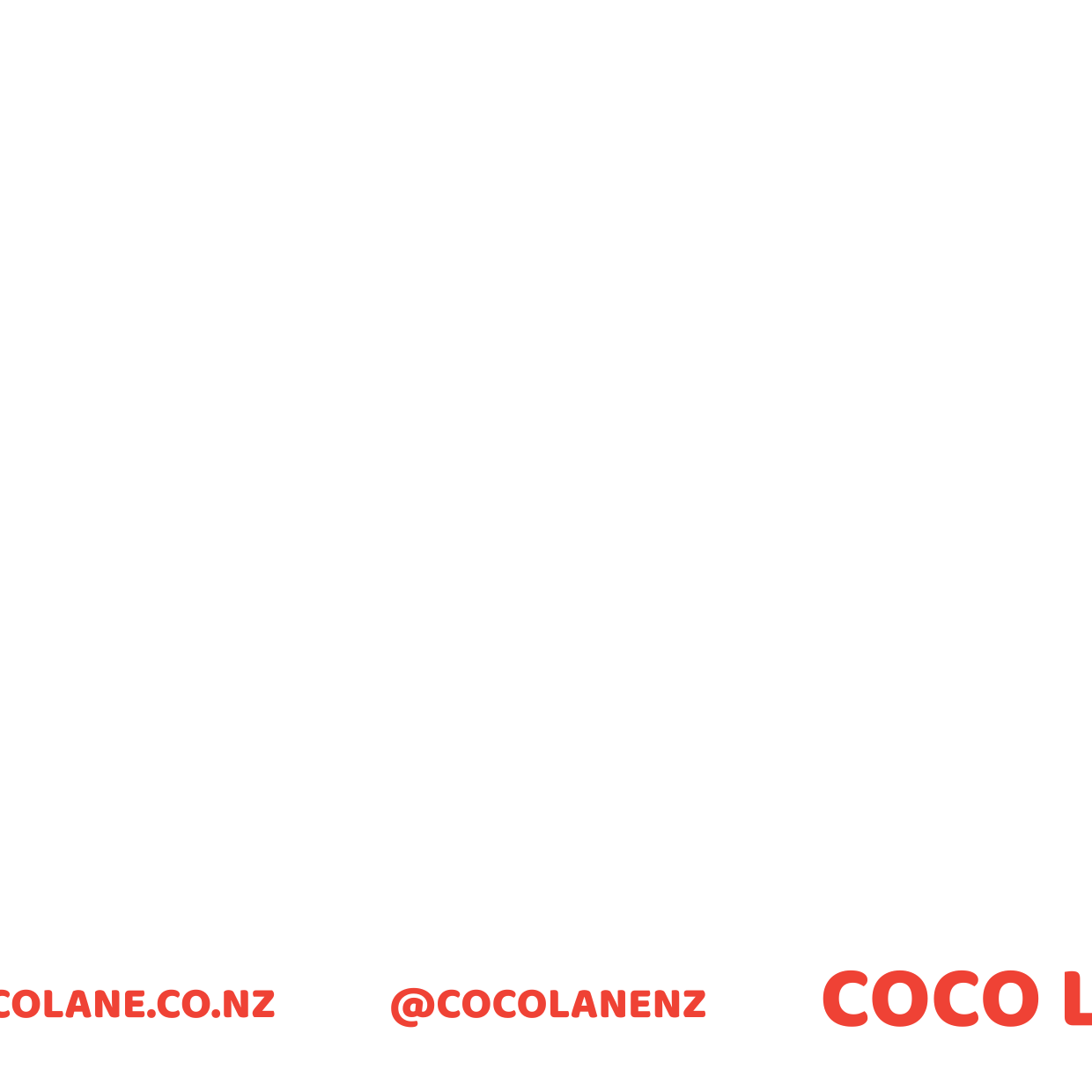Coco Lane postcard back — website and socials