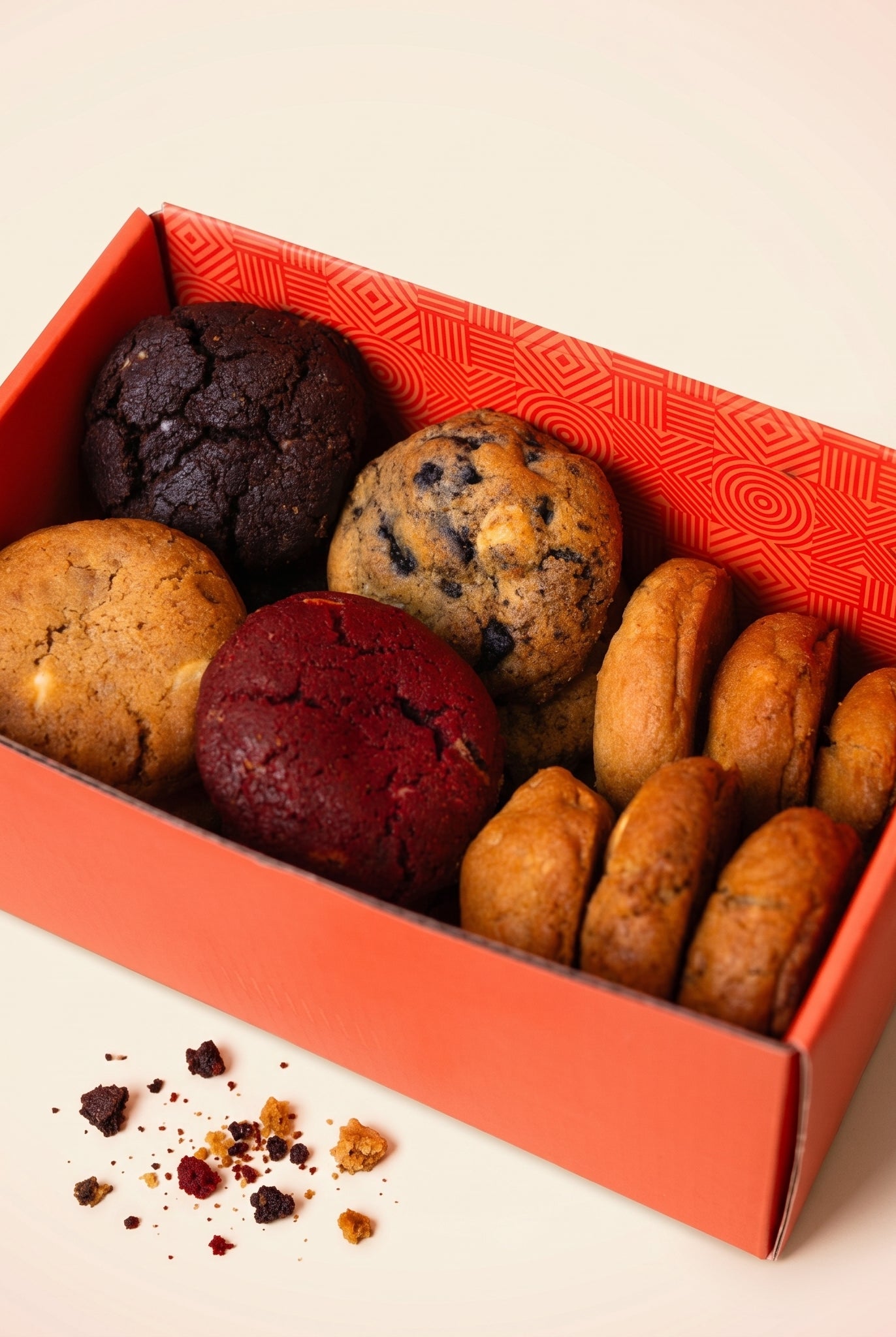 The Mini's Box — mini cookies in the Coco Lane box, studio shot