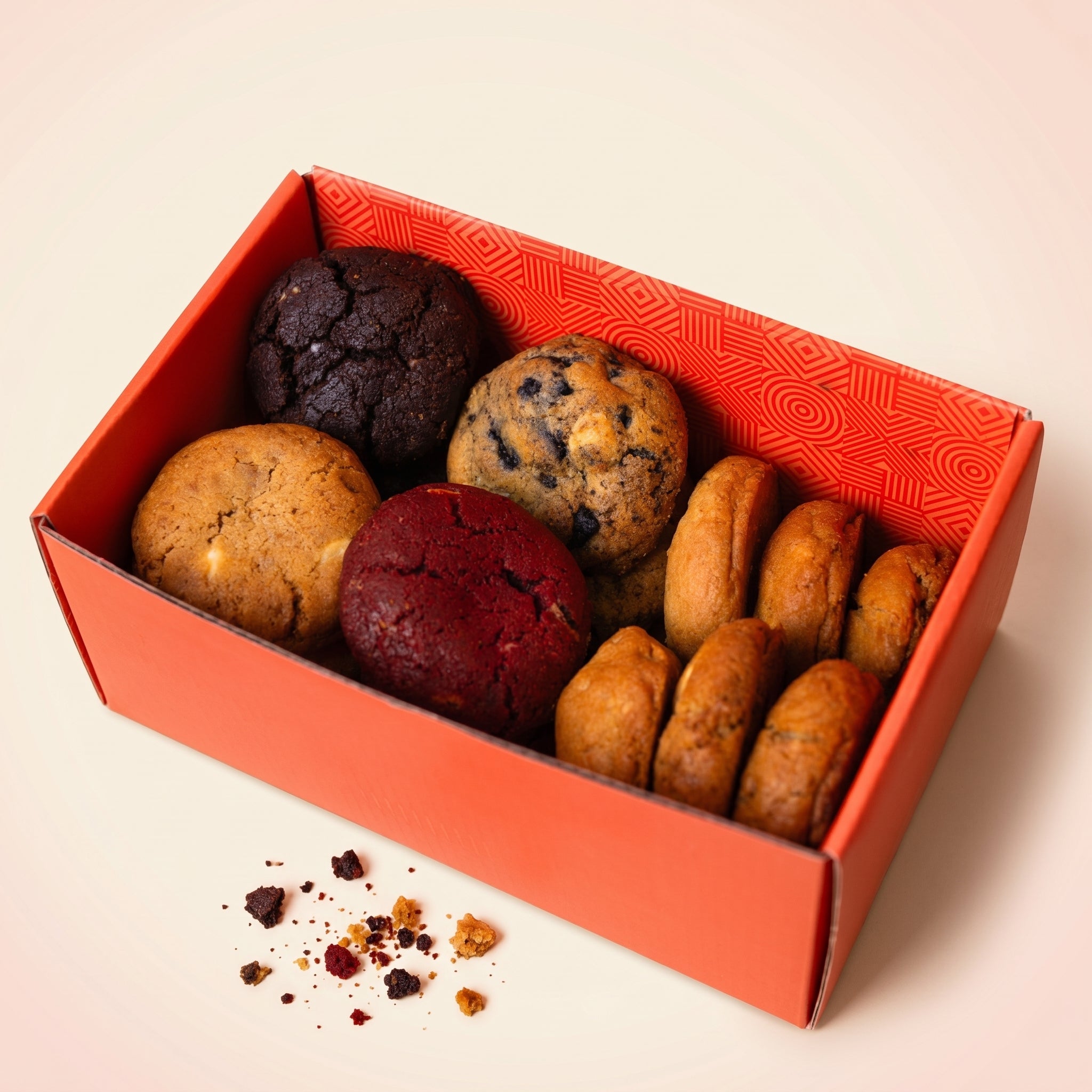 The Mini's Box — mini cookies in the Coco Lane box, studio shot