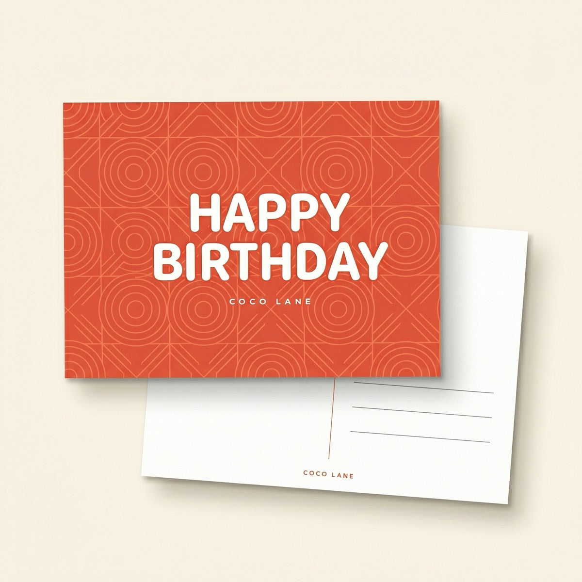 Happy Birthday postcard front and back — Coco Lane