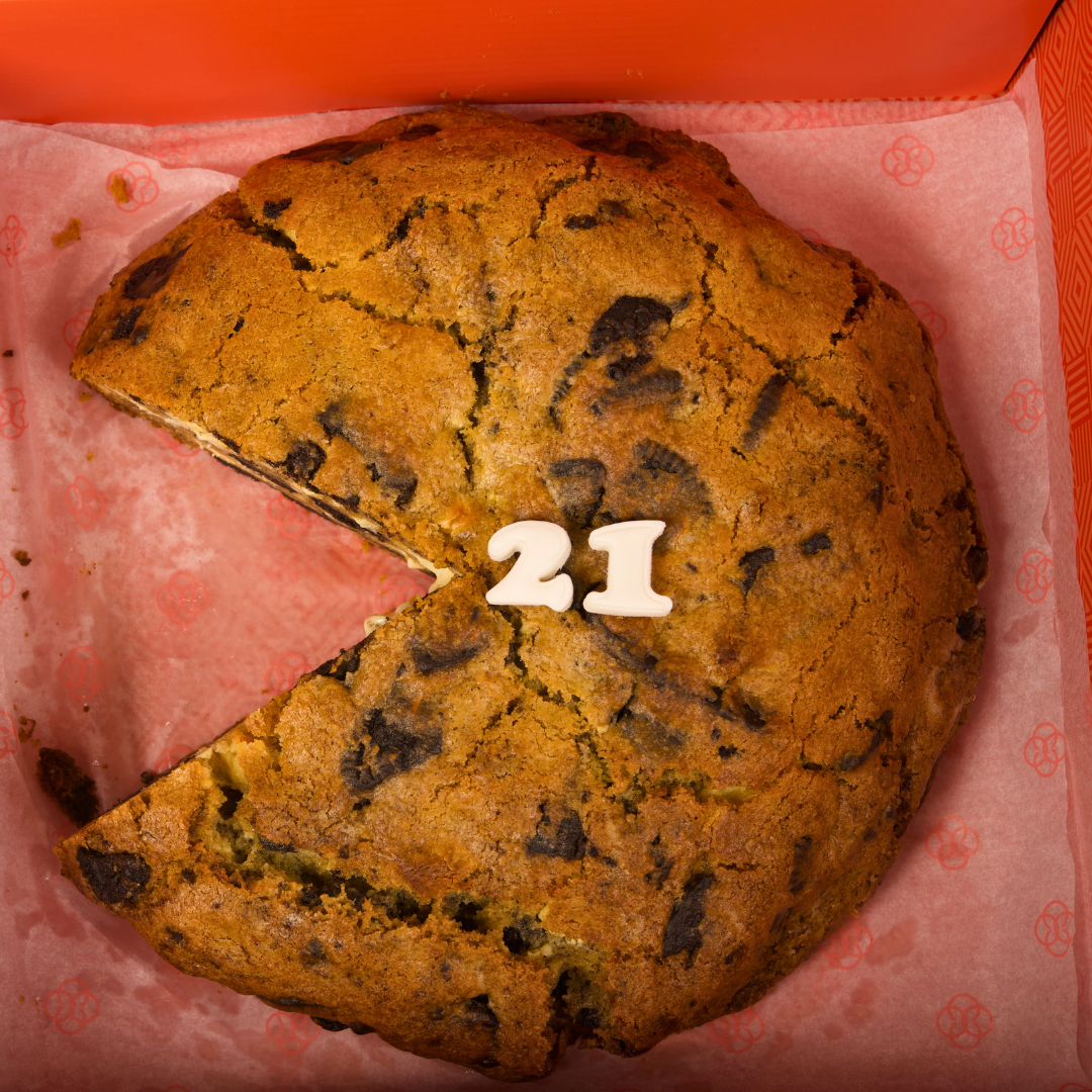 Loaded chocolate Kilo Cookie close-up — gooey centre