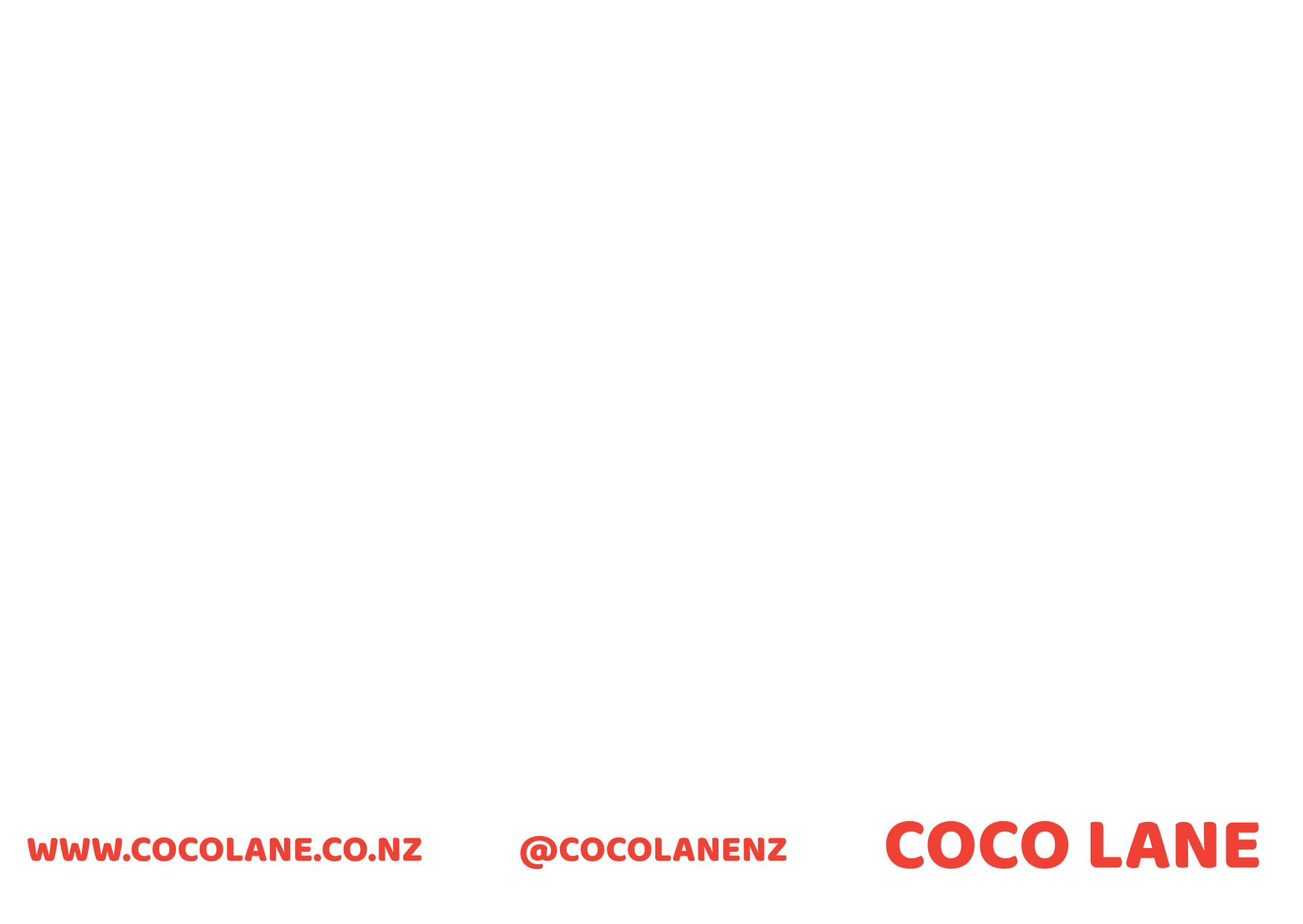 Coco Lane postcard back — website and socials