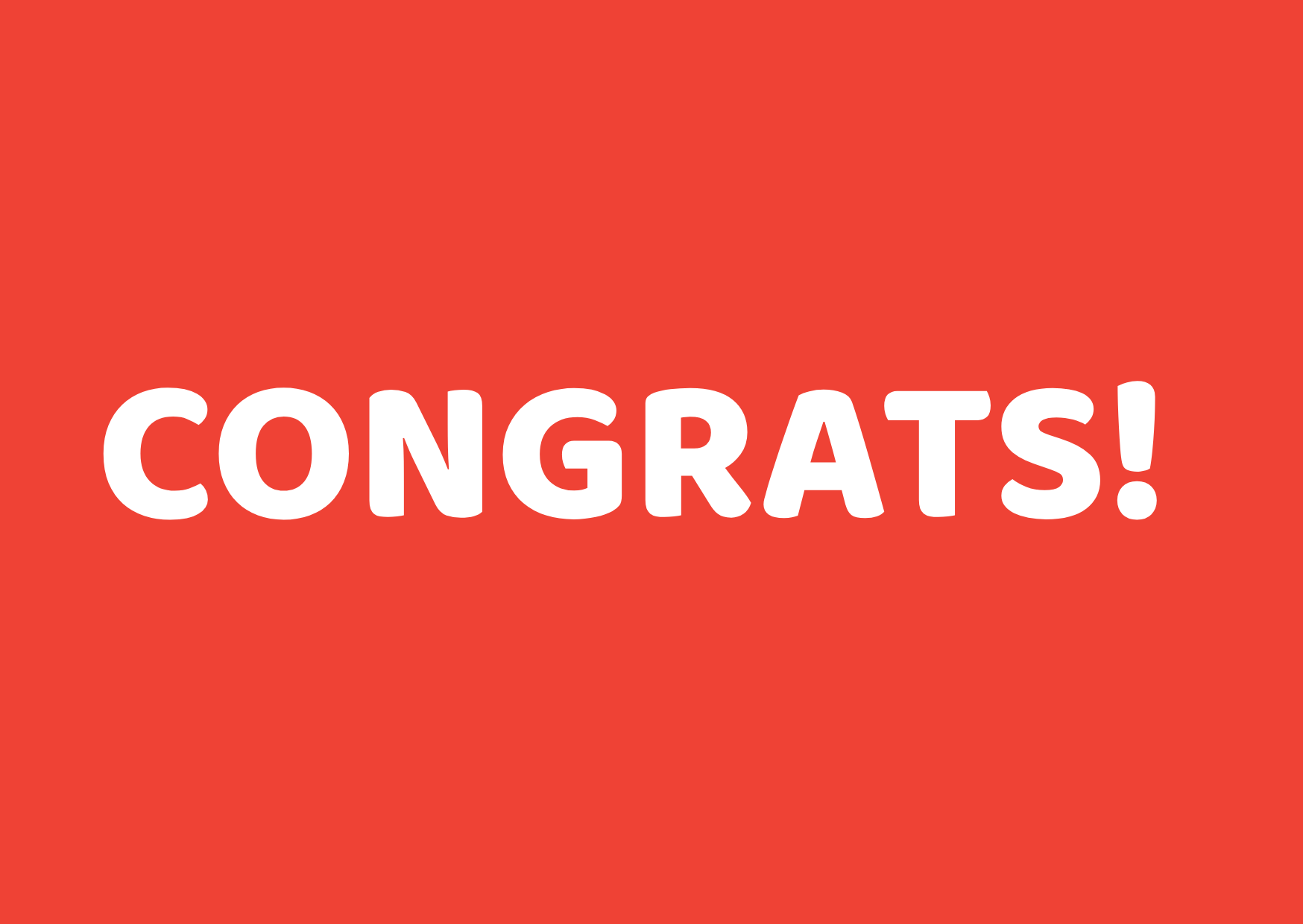 Congrats! postcard front — Coco Lane