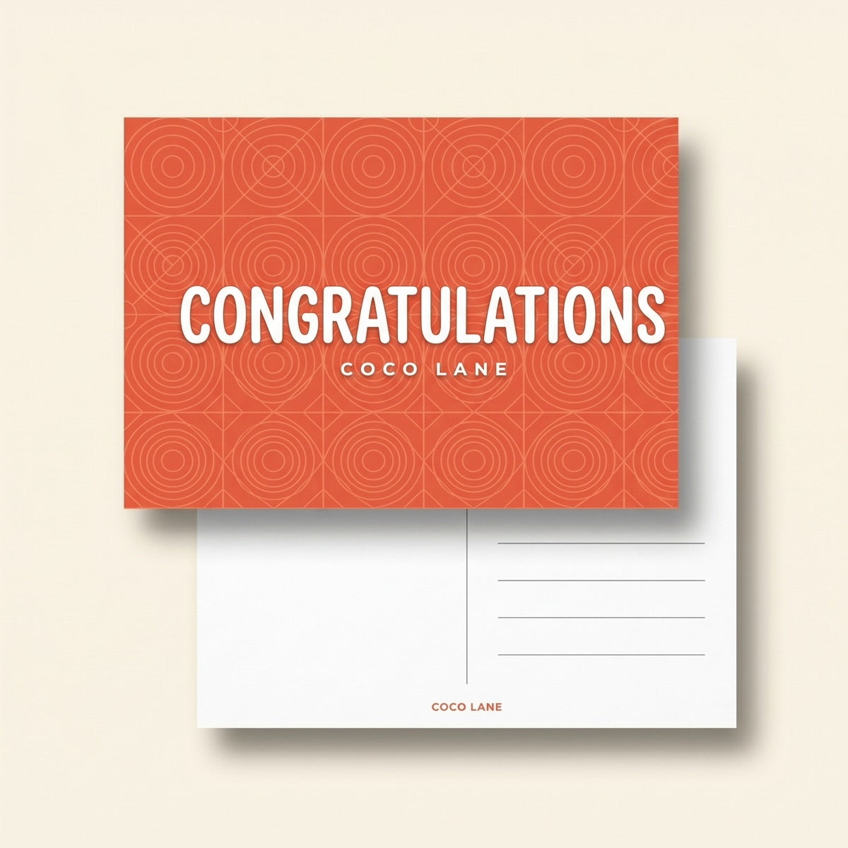 Congratulations postcard front and back — Coco Lane
